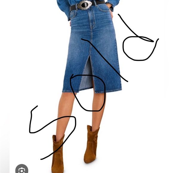 ba&sh Dona Denim Midi Skirt Size M Sold - Picture 1 of 11